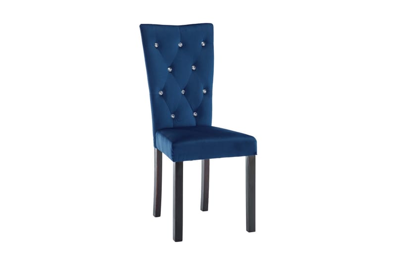 Spisebordsstole 4 Stk. Fløjl Mørkeblå - Blå - Møbler - Stole - Armstole