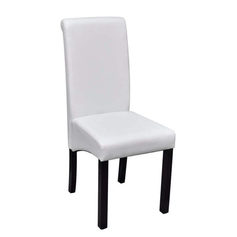 Spisebordsstole 4 Stk. Kunstlæder Hvid - Hvid - Møbler - Stole & lænestole - Armstole