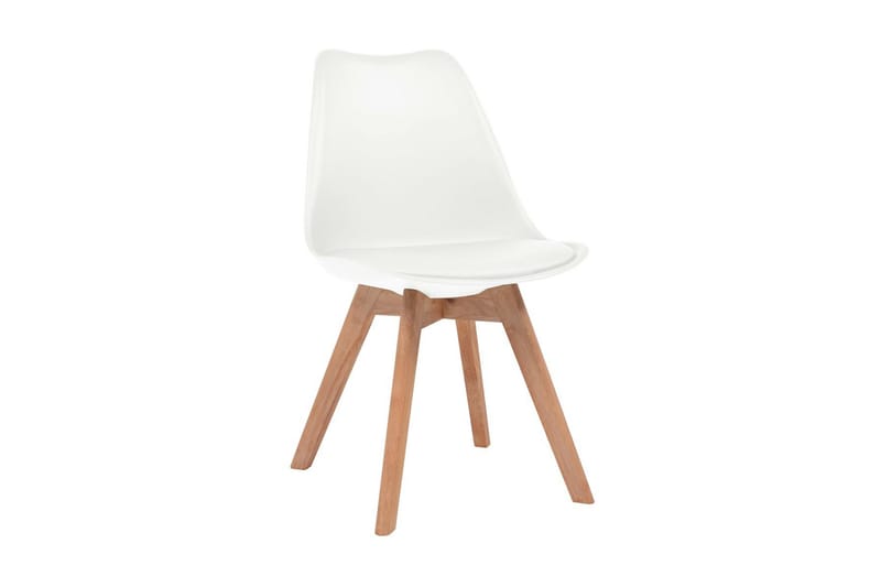 Spisebordsstole 4 Stk. Kunstlæder Massivt Træ Hvid - Hvid - Møbler - Stole & lænestole - Armstole