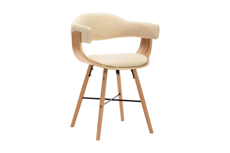 Spisebordsstole 4 Stk. Kunstlæder Og Bøjet Træ Cremefarvet - Møbler - Stole & lænestole - Spisebordsstole & køkkenstole