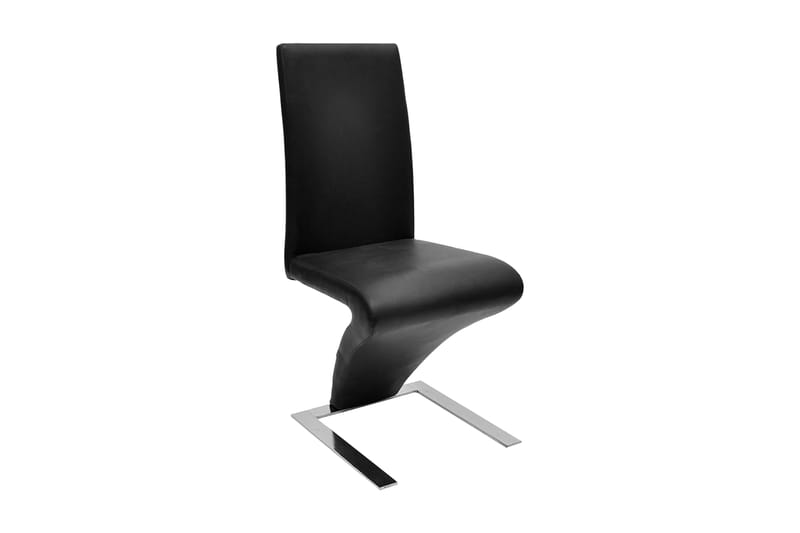 Spisebordsstole 4 Stk. Kunstlæder Sort - Sort - Møbler - Stole & lænestole - Armstole