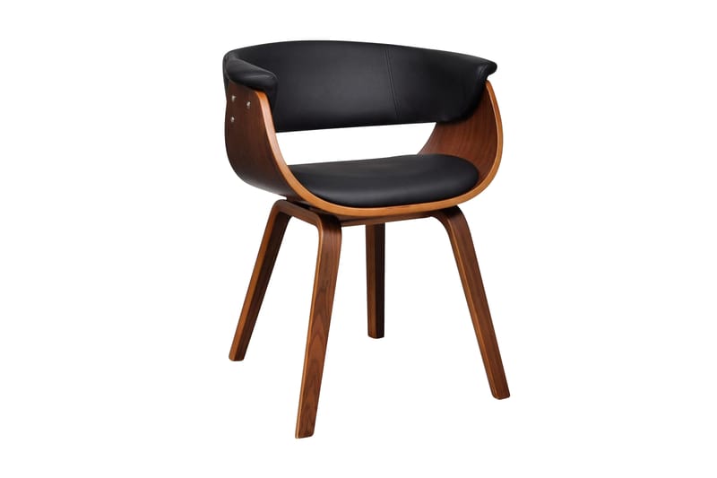 Spisebordsstole 4 Stk. Med Træstel Kunstlæder - Brun - Møbler - Stole & lænestole - Spisebordsstole & køkkenstole