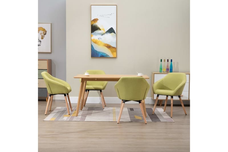 Spisebordsstole 4 Stk. Stof Grøn - Grøn - Møbler - Stole & lænestole - Armstole