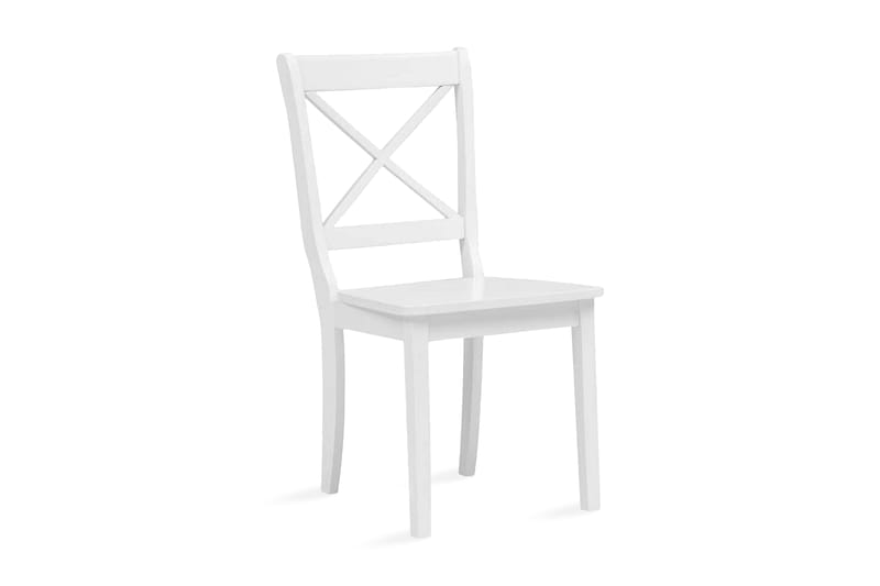 Spisebordsstole 6 Stk. Massivt Gummitræ Hvid - Hvid - Møbler - Stole & lænestole - Armstole
