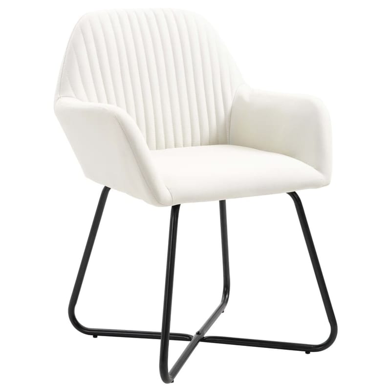 Spisebordsstole 6 Stk. Stof Cremefarvet - Creme - Møbler - Stole & lænestole - Spisebordsstole & køkkenstole