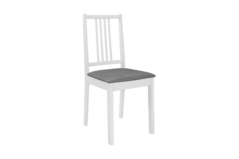 Spisebordsstole Med Hynder 4 Stk. Massivt Træ Hvid - Hvid - Møbler - Stole & lænestole - Armstole