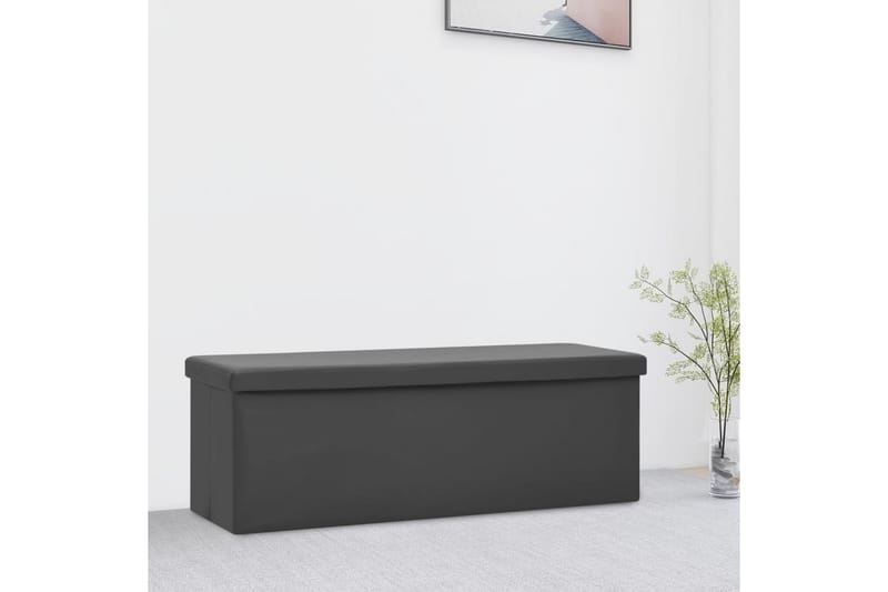 foldbar opbevaringsbænk PVC grå - Grå - Møbler - Stole & lænestole - Bænke - Skohylde med bænk