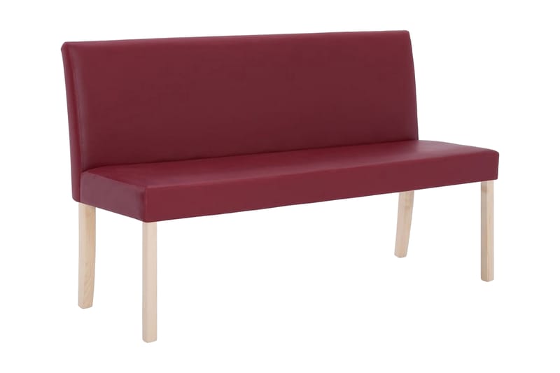 Bænk I Kunstlæder 139,5 Cm Rødvinsfarvet - Rød - Møbler - Stole & lænestole - Bænke - Bænk med ryglæn