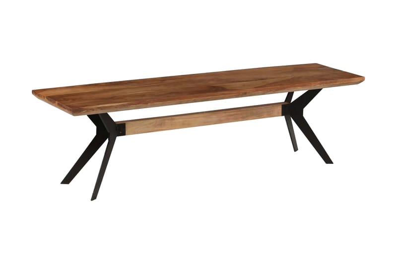Spisebordsbænk Massivt Akacietræ Og Stål 160 X 40 X 45 Cm - Brun - Møbler - Stole & lænestole - Bænke - Entrébænk