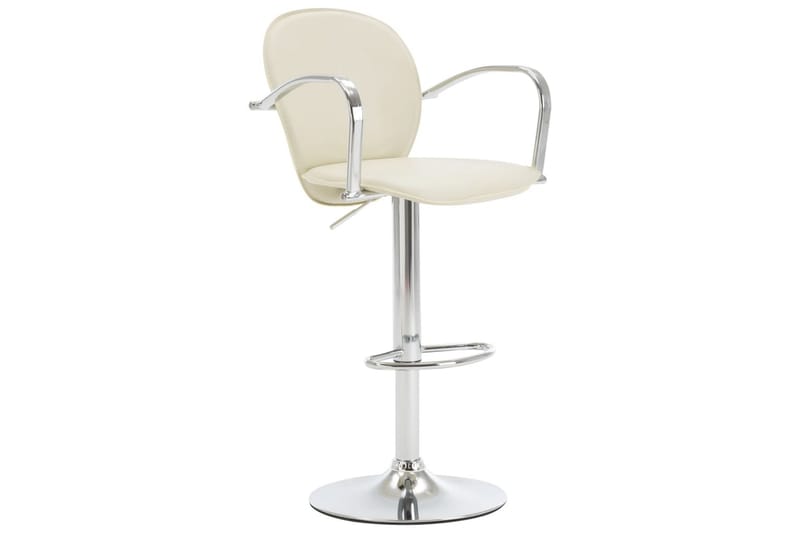 barstol med armlæn kunstlæder cremefarvet - Creme - Møbler - Stole & lænestole - Barstole