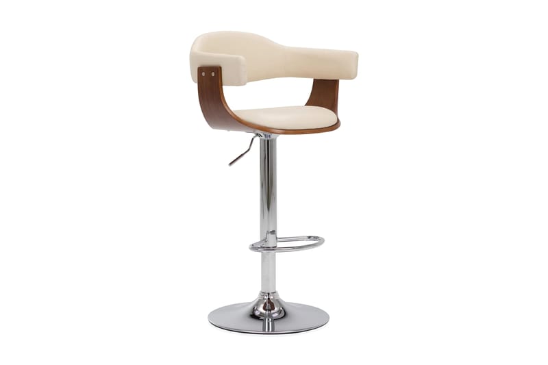 barstole 2 stk. bøjet træ og kunstlæder cremefarvet - Møbler - Stole & lænestole - Barstole