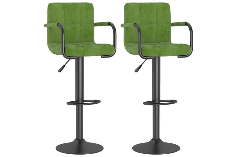 barstole 2 stk. fløjl lysegrøn - Grøn - Møbler - Stole - Barstole