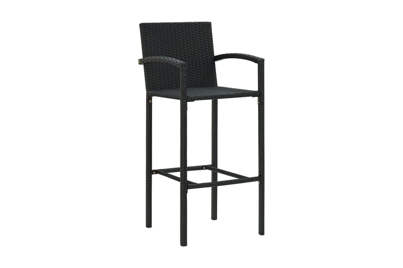barstole 2 stk. polyrattan sort - Sort - Møbler - Stole & lænestole - Barstole