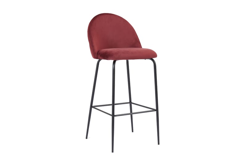 Elba Barstol Velour - Rød/Sort - Møbler - Stole & lænestole - Spisebordsstole & køkkenstole