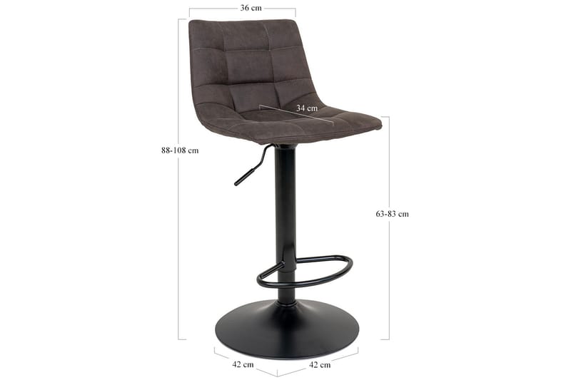 Gasquet Barstol - Mørkegrå / sort - Møbler - Stole & lænestole - Barstole