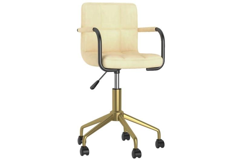 drejelig kontorstol fløjl cremefarvet - Creme - Møbler - Stole & lænestole - Kontorstole & skrivebordsstole