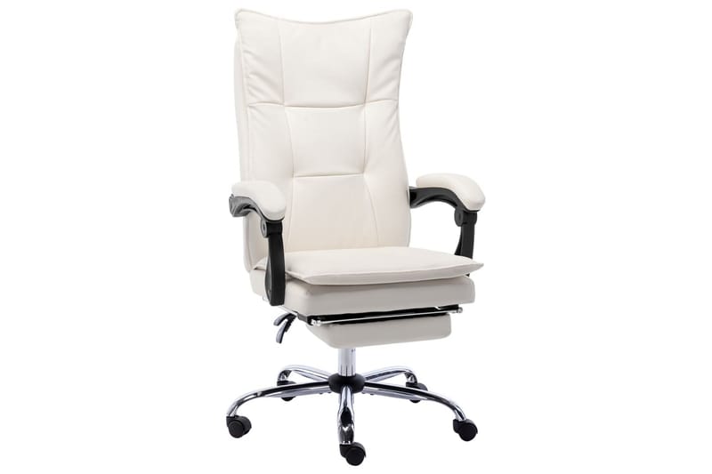 kontorstol kunstlæder cremefarvet - Creme - Møbler - Stole & lænestole - Kontorstole & skrivebordsstole
