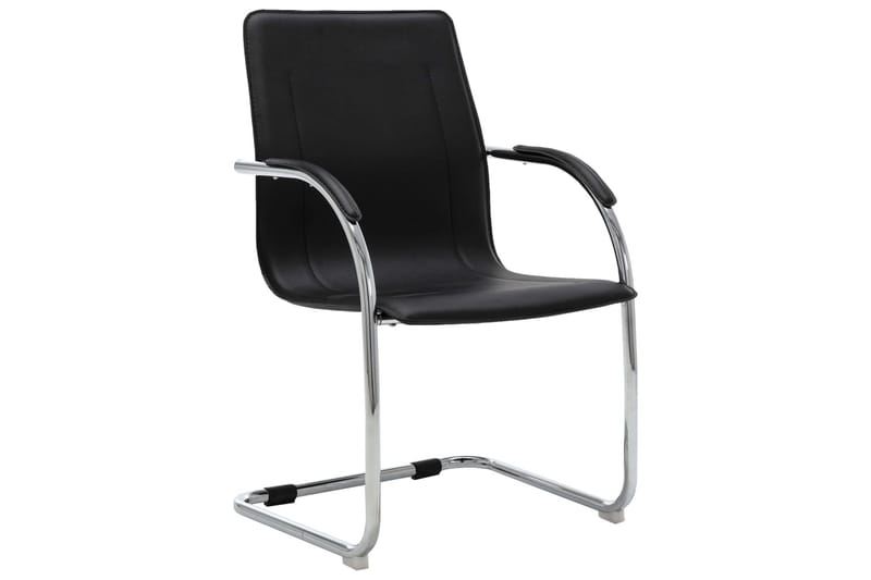 kontorstol med cantilever kunstlæder sort - Sort - Møbler - Stole & lænestole - Kontorstole & skrivebordsstole
