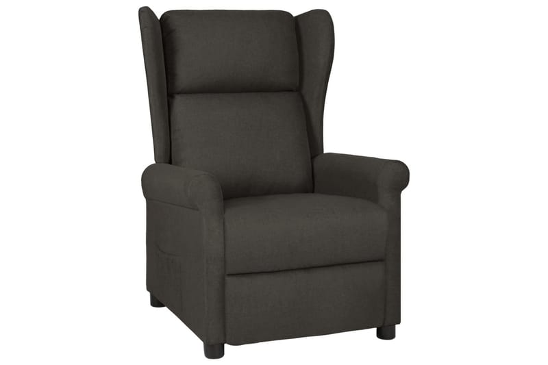 eldrevet lænestol med vingeryglæn stof gråbrun - Gråbrun - Møbler - Stole & lænestole - Lænestole - Øreklapstol