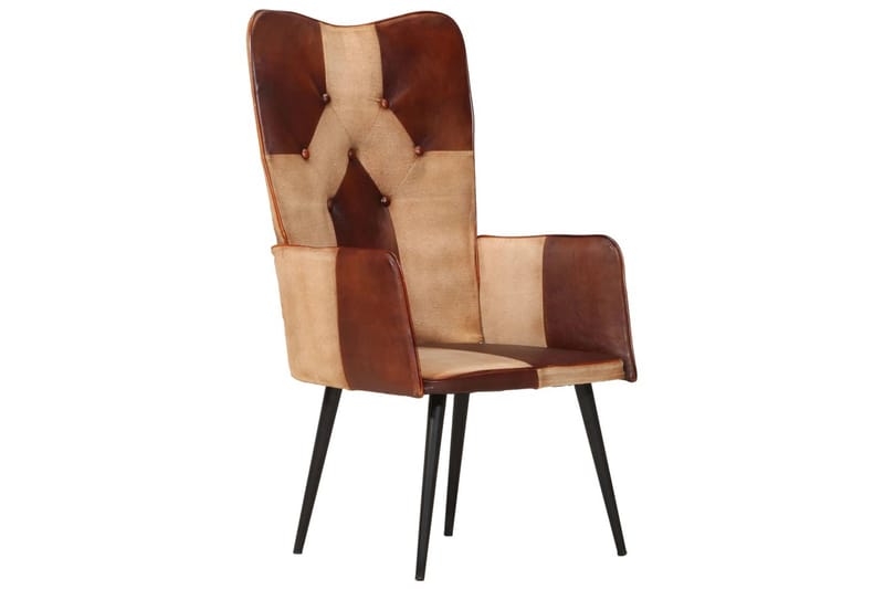 lænestol ægte læder brun - Brun - Møbler - Stole & lænestole - Lænestole - Øreklapstol