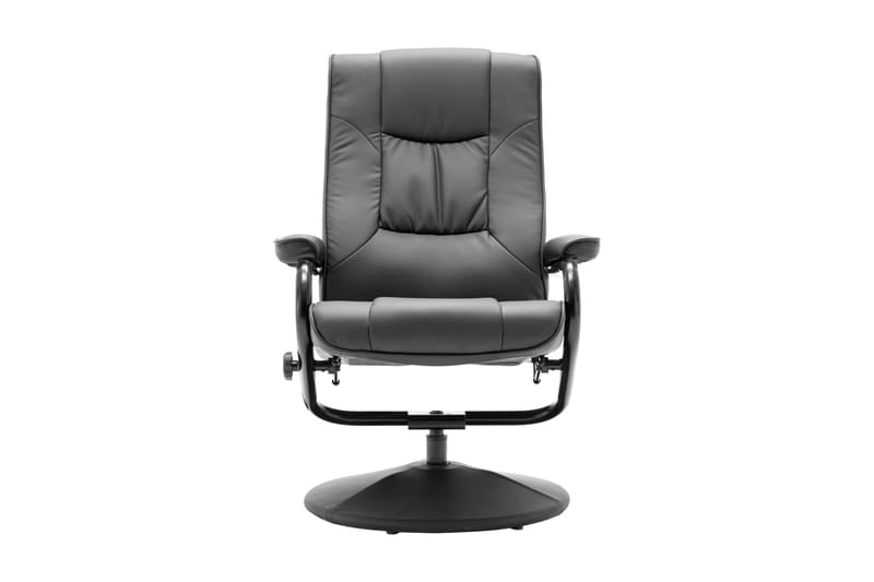 lænestol med fodskammel kunstlæder grå - Møbler - Stole & lænestole - Lænestole - Øreklapstol