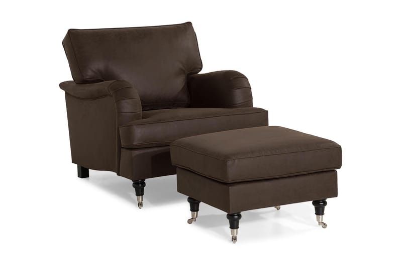 Howard Classic Lænestol med Puf - Vintage Brun - Møbler - Sofaer - Howard sofa