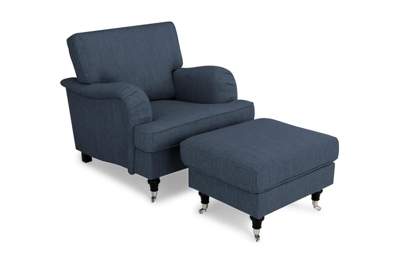 Howard Classic Lænestol + Puf - Mørkeblå - Møbler - Stole & lænestole - Lænestole - Howard lænestol
