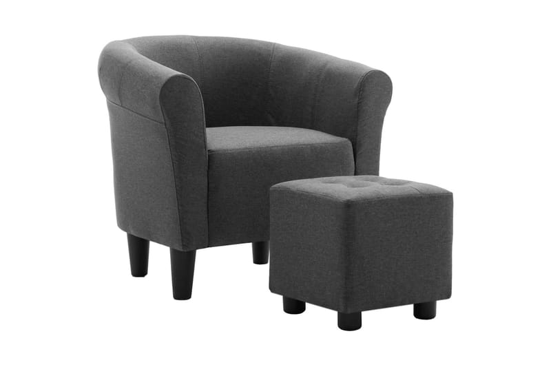 lænestol og skammel 2 dele stof mørkegrå - Møbler - Stole & lænestole - Lænestole - Klubstol