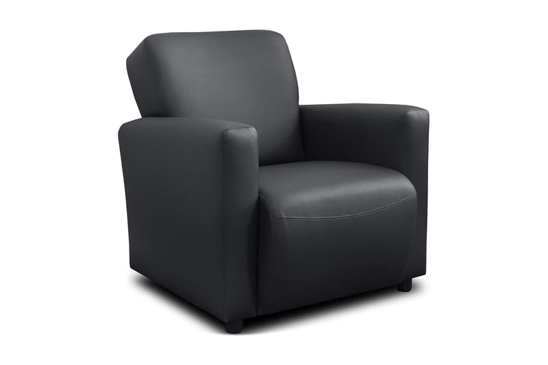 Aston Lænestol Bonded Leather - Sort - Møbler - Stole & lænestole - Lænestole - Læderstol