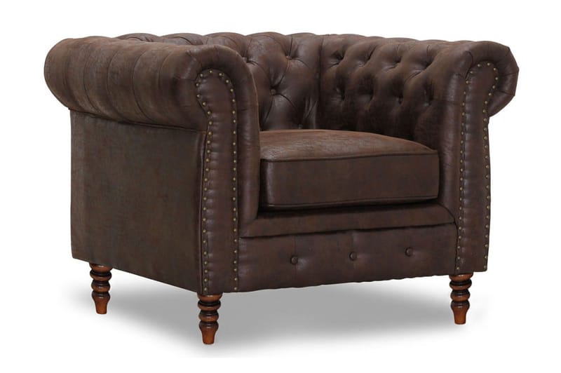 Cambridge Lænestol - Stof vintage brun - Møbler - Stole & lænestole - Lænestole - Chesterfield lænestole