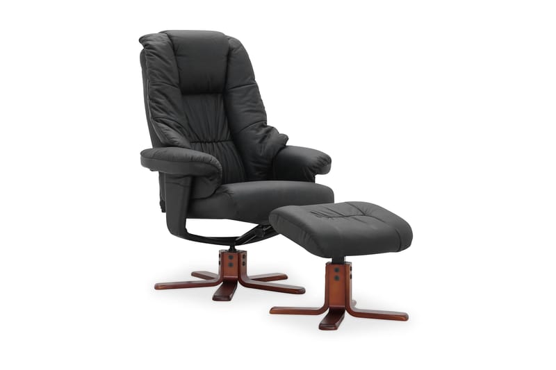 Comfy Lænestol med Rotation Læder/PVC - Sort - Møbler - Stole & lænestole - Lænestole