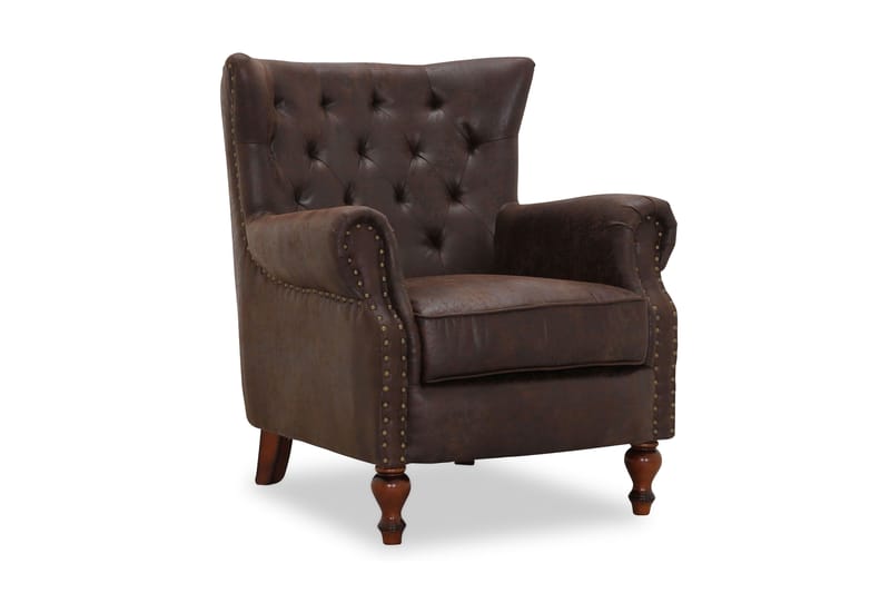London Lænestol - Vintage Stof Brun - Møbler - Stole & lænestole - Lænestole - Chesterfield lænestole