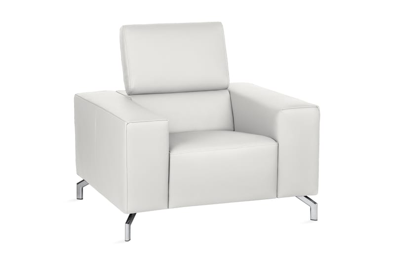 Lonigo lænestol læder - Hvid / krom - Møbler - Stole & lænestole - Lænestole