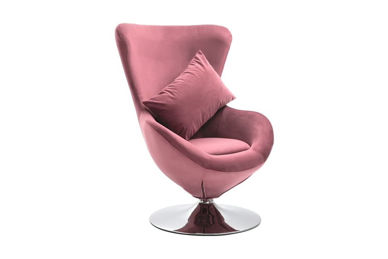 drejelig lænestol med hynde fløjl pink - Lyserød - Møbler - Stole & lænestole - Lænestole - Lænestole uden armlæn