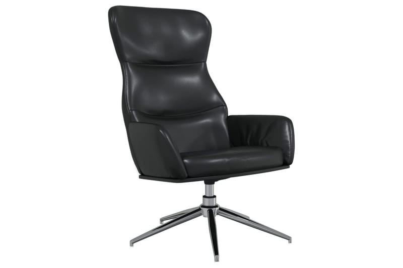 lænestol skinnende kunstlæder sort - Sort - Møbler - Stole & lænestole - Lænestole - Liggestol