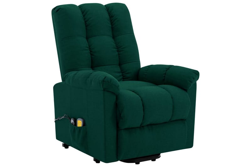 massagestol med løftefunktion stof mørkegrøn - Grøn - Møbler - Stole & lænestole - Lænestole - Massagestol