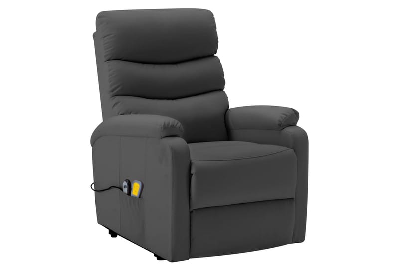 massagestol med løftefunkton kunstlæder antracitgrå - Antracit - Møbler - Stole & lænestole - Lænestole - Massagestol
