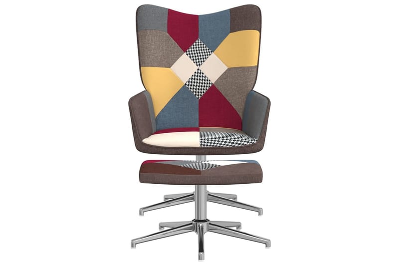 lænestol med fodskammel stof patchwork - Flerfarvet - Møbler - Stole & lænestole - Lænestole