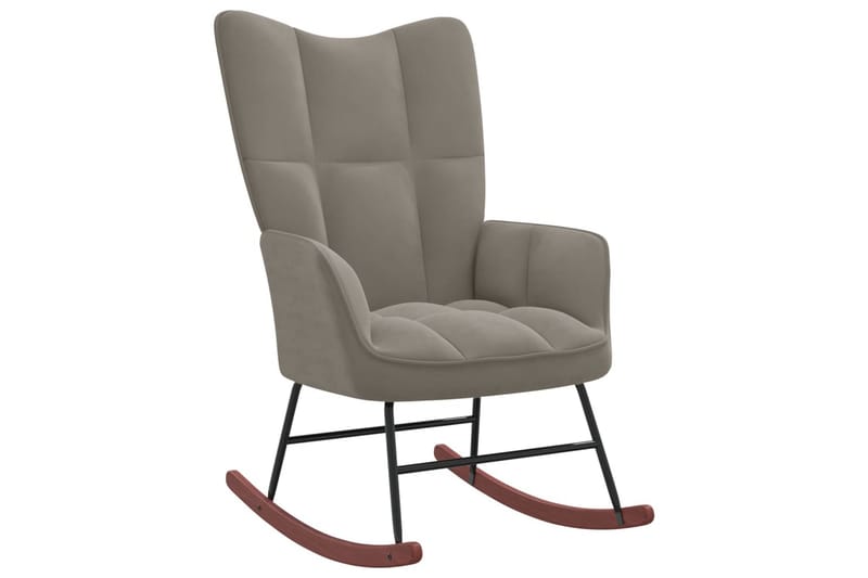 gyngestol fløjl lysegrå - Grå - Møbler - Stole & lænestole - Roterende stole