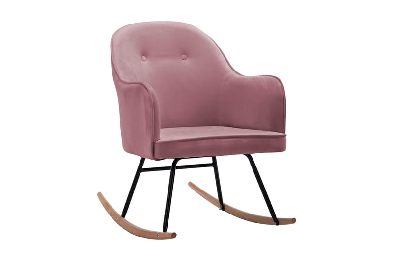 Gyngestol Fløjl Lyserød - Møbler - Stole & lænestole - Roterende stole