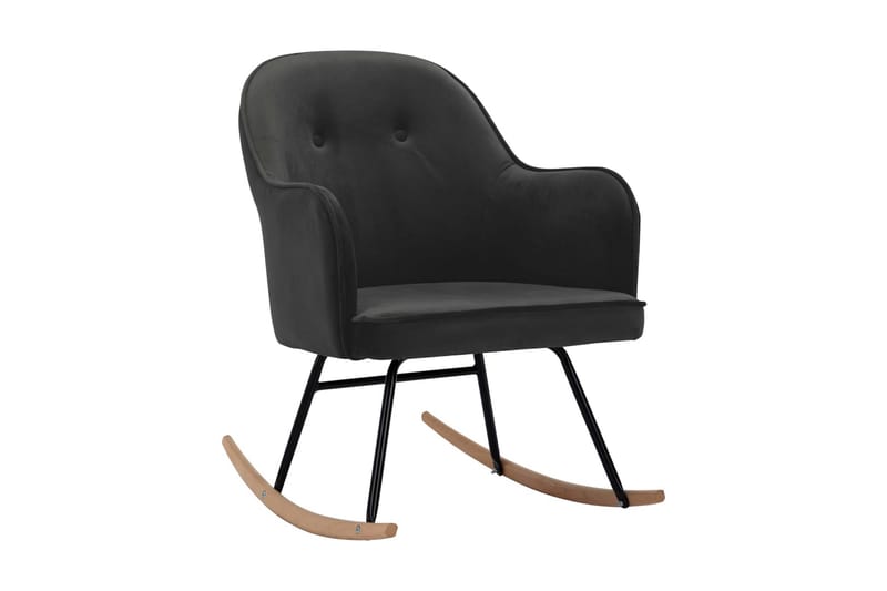 Gyngestol Fløjl Mørkegrå - Møbler - Stole & lænestole - Roterende stole