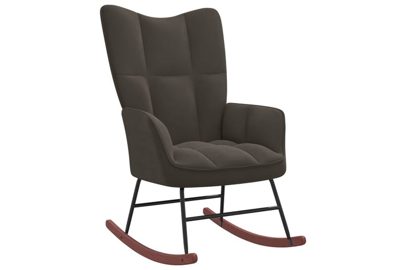 gyngestol fløjl mørkegrå - Grå - Møbler - Stole & lænestole - Roterende stole