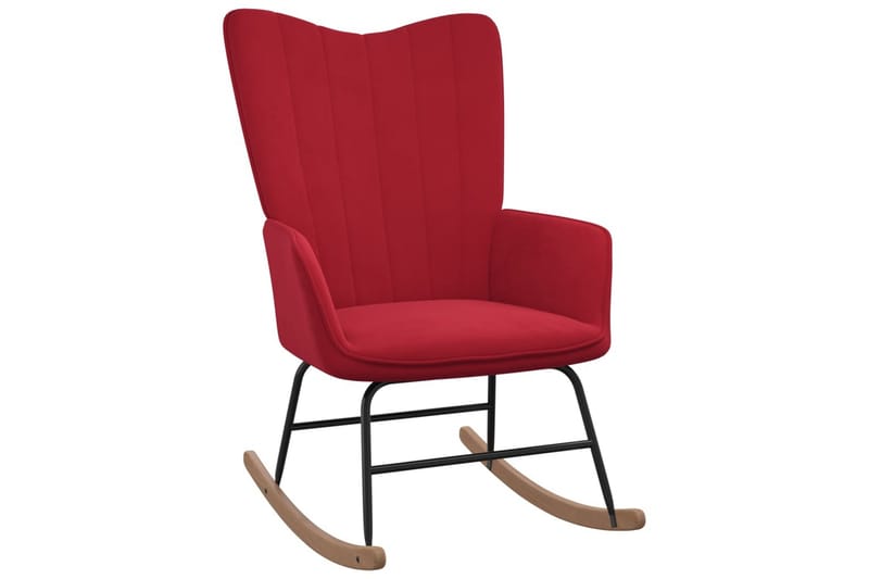 gyngestol fløjl vinrød - Rød - Møbler - Stole & lænestole - Roterende stole