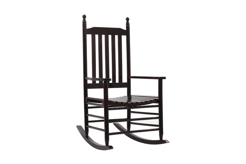 Gyngestol Med Buet Sæde Brun Træ - Brun - Møbler - Stole & lænestole - Roterende stole