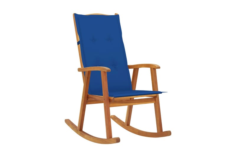 gyngestol med hynder massivt akacietræ - Brun - Møbler - Stole & lænestole - Roterende stole