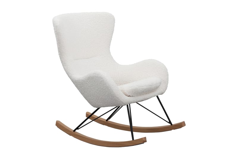 Gyngestol Teddypels hvid - Hvid - Møbler - Stole & lænestole - Roterende stole