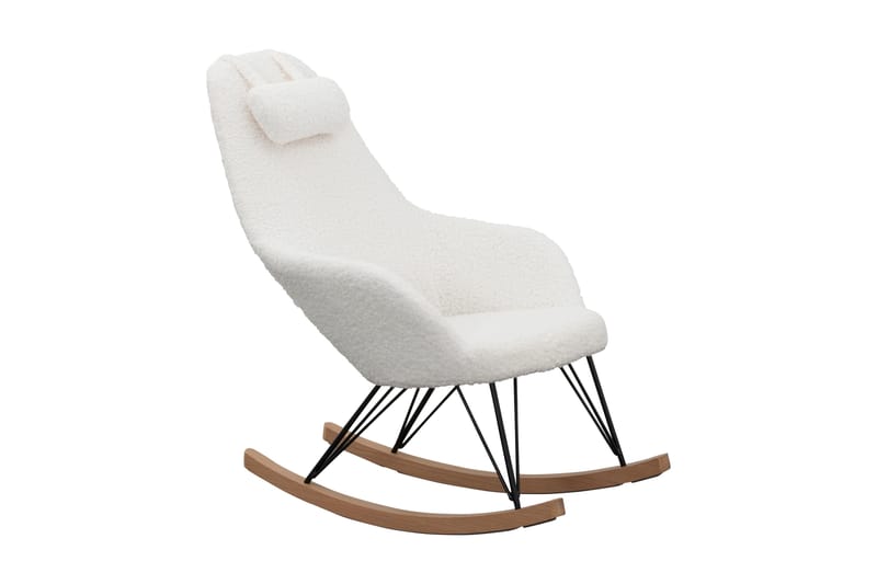 Gyngestol Teddypels hvid - Hvid - Møbler - Stole & lænestole - Roterende stole