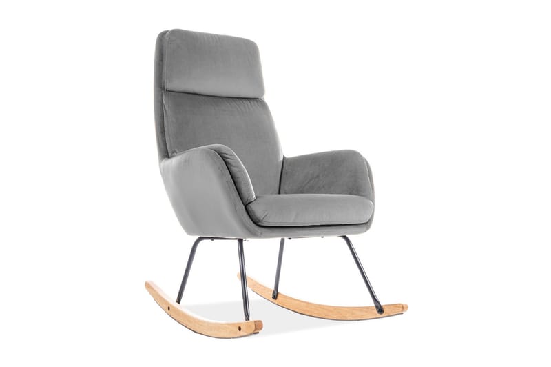 Hoovera Gyngestol - Velour/Grå - Møbler - Stole & lænestole - Roterende stole
