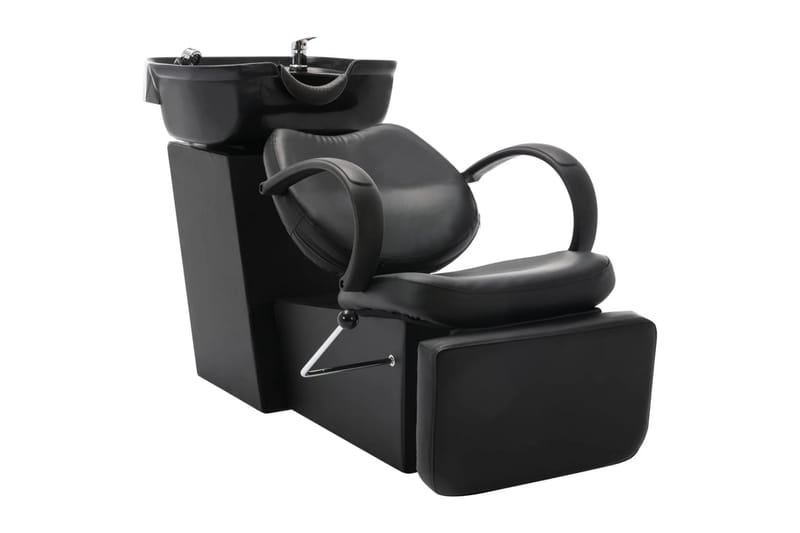salonstol med vask kunstlæder sort - Sort - Møbler - Stole & lænestole - Roterende stole