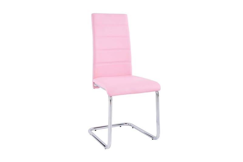 Aleia spisebordsstol kunstlæder 2 stk. - Rosa/Krom - Møbler - Stole & lænestole - Spisebordsstole & køkkenstole